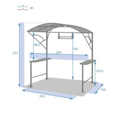 Abri Barbecue En Acier Hespéride Neiba Graphite -Plein air Deco abri barbecue en acier hesperide neiba noir graphite 4