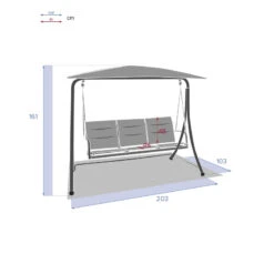 Balancelle 3 Places Ardoise Lako Hespéride -Plein air Deco balancelle 3 places ardoise lako hesperide 5