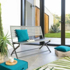 Banc Pliant Olbia Noir Graphite Hespéride -Plein air Deco banc pliant olbia noir graphite hesperide 3