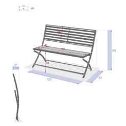 Banc Pliant Olbia Noir Graphite Hespéride -Plein air Deco banc pliant olbia noir graphite hesperide 4