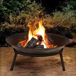 KOOPMAN Brasero Métal D50 Noir/gris Ambiance -Plein air Deco brasero metal d50 noirgris ambiance 1