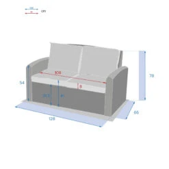 Canapé 2 Places Polynésia Havane Hespéride -Plein air Deco canape 2 pl polynesia havane hesperide 2