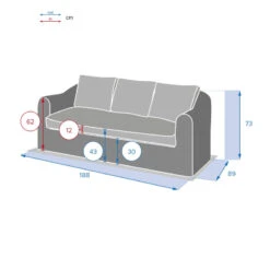 Canapé 3 Places Moorea Hespéride Terre Ombre -Plein air Deco canape 3 places moorea hesperide terre ombre 2