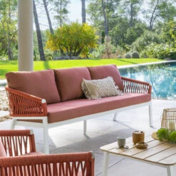 Plein air Deco -Plein air Deco canape exterieur 3 places oriengo brique hesperide 1