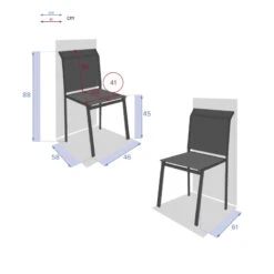 Chaise Extérieur Essentia Graphite/anthracite Hespéride -Plein air Deco chaise exterieur essentia graphite anthracite hesperide 3