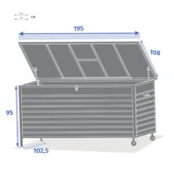 Coffre Extérieur Alu Grand Modèle Menango Graphite Hespéride -Plein air Deco coffre exterieur alu grand modele menango graphite hesperide 3