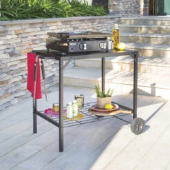 Plein air Deco -Plein air Deco desserte exterieure pour plancha noir neka 1