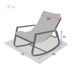 Fauteuil à Bascule Felinio Taupe Hespéride -Plein air Deco fauteuil a bascule felinio taupe hesperide 3