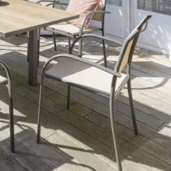 Fauteuil Empilable Piazza Hespéride Lin/tonka -Plein air Deco fauteuil empilable piazza hesperide lin tonka 1