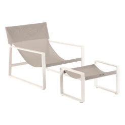 Fauteuil Relax Lambinio Avec Repose Pieds Gris Clair/blanc Hespéride -Plein air Deco fauteuil relax lambinio avec repose pieds gris clairblanc hesperide 2