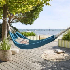 Hamac 150x307 Yaqui Bleu Canard Hespéride -Plein air Deco hamac 150x307 yaqui bleu canard hesperide 1 1