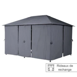 Plein air Deco -Plein air Deco jeu de 6 rideaux gris ardoise pour la tonnelle santorini 3 x 4m 1