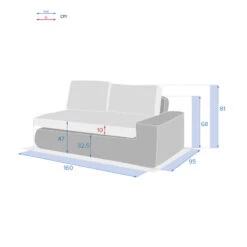 Méridienne Droite De Salon Savinia Coloris Tahini Hespéride -Plein air Deco meridienne droite de salon savinia coloris tahini hesperide 3