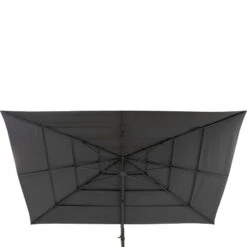 Parasol 4x3 M Melhia Multi Toiles Oléfine Anthracite Hespéride -Plein air Deco parasol 4x3 m melhia multi toiles olefine anthracite hesperide 2