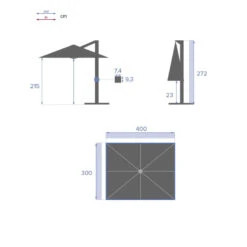 Parasol Décentré Eléa Rectangulaire Toile Sunbrella® Anthracite Hespéride -Plein air Deco parasol decentre elea rectangulaire sunbrella anthracite hesperide 3