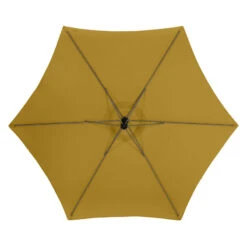 Parasol Décentré Rond Manoa Jaune Moutarde Hespéride -Plein air Deco parasol decentre rond manoa jaune moutarde hesperide 4