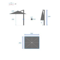 Parasol Déporté Rectangulaire Soly Honey Et Noisette Hespéride -Plein air Deco parasol deporte rectangulaire soly honey noisette hesperide 6