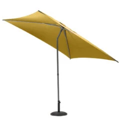 Parasol Droit Carré 2,5x2,5m Soya Jaune Moutarde Hespéride -Plein air Deco parasol droit carre 25x25m soya jaune moutarde hesperide 2