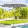 Parasol Droit Rond 2,7m Sisko Ardoise Hespéride -Plein air Deco parasol droit rond 27m sisko ardoise hesperide