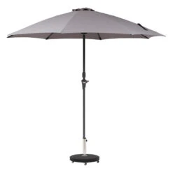 Parasol Droit Rond 2,7m Sisko Ardoise Hespéride -Plein air Deco parasol droit rond 27m sisko ardoise hesperide 1 1