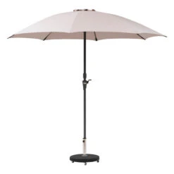 Parasol Droit Rond 2,7m Sisko Taupe Hespéride -Plein air Deco parasol droit rond 27m sisko taupe hesperide 1