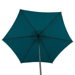 Parasol Droit Rond 2,7m Soya Bleu Canard Hespéride -Plein air Deco parasol droit rond 27m soya bleu canard hesperide 4