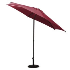 Parasol Droit Rond 2,7m Soya Bordeaux Hespéride -Plein air Deco parasol droit rond 27m soya bordeaux hesperide 2