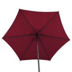 Parasol Droit Rond 2,7m Soya Bordeaux Hespéride -Plein air Deco parasol droit rond 27m soya bordeaux hesperide 4