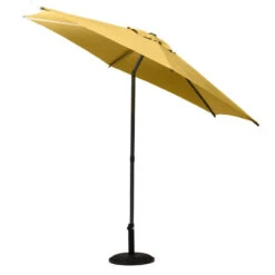 Parasol Droit Rond 2,7m Soya Jaune Moutarde Hespéride -Plein air Deco parasol droit rond 27m soya jaune moutarde hesperide 2