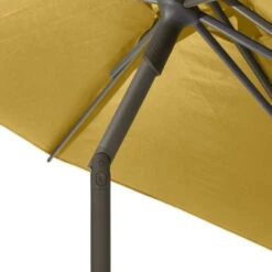 Parasol Droit Rond 2,7m Soya Jaune Moutarde Hespéride -Plein air Deco parasol droit rond 27m soya jaune moutarde hesperide 5