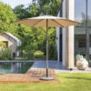 Parasol Droit Rond 2,7m Soya Taupe Hespéride -Plein air Deco parasol droit rond 27m soya taupe hesperide