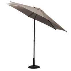 Parasol Droit Rond 2,7m Soya Taupe Hespéride -Plein air Deco parasol droit rond 27m soya taupe hesperide 2