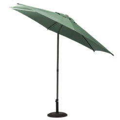 Parasol Droit Rond 2,7m Soya Vert Olive Hespéride -Plein air Deco parasol droit rond 27m soya vert olive hesperide 2