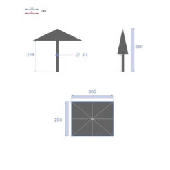 Parasol Mat Central 2x3 M Loompa Blé Hespéride -Plein air Deco parasol mat central 2x3 m loompa ble hesperide 3