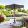 Parasol Mat Central Rond 3m Loompa Ardoise Hespéride -Plein air Deco parasol mat central rond 3 loompa ardoise hesperide