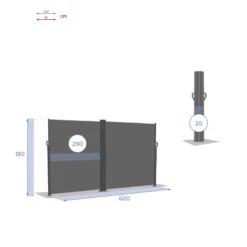 Paravent écran Double Antao Graphite Hespéride -Plein air Deco paravent ecran double antao graphite hesperide 3