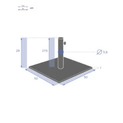 Pied De Parasol Plaque 20 Kg Anthracite Hespéride -Plein air Deco pied de parasol plaque 20 kg anthracite hesperide 4