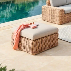 Pouf Extérieur Savinia Coloris Tahini Hespéride -Plein air Deco pouf exterieur savinia coloris tahini hesperide 1