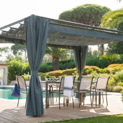 Rideaux Ardoises Pour Tonnelle Rectangulaire Palmeira Hespéride -Plein air Deco rideaux ardoises pour tonnelle rectangulaire palmeira hesperide 2