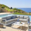 Salon D'angle 5 Places Allure Gris Minéral / Blanc Hespéride -Plein air Deco salon d angle 5 places allure gris mineral blanc hesperide