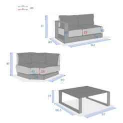 Salon D'angle 5 Places Allure Gris Minéral / Blanc Hespéride -Plein air Deco salon d angle 5 places allure gris mineral blanc hesperide 6