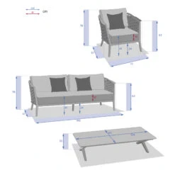 Salon De Jardin 5 Places Embruns Praline / Noisette Hespéride -Plein air Deco salon de jardin 5 places embruns praline noisette hesperide 1 2