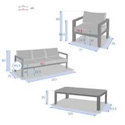 Salon De Jardin 5 Places Jauca Noisette / Gris Boisé Hespéride -Plein air Deco salon de jardin 5 places jauca noisette gris boise hesperide 1 3