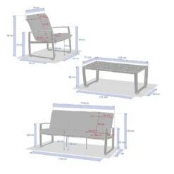 Salon De Jardin Boreane 5 Places Lin / Argile Hespéride -Plein air Deco salon de jardin boreane 5 places lin argile hesperide 3