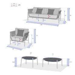 Salon De Jardin 5 Places Rubby Graphite Hespéride -Plein air Deco salon de jardin rubby graphite premium hesperide 3