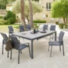 Table De Jardin Extensible Carrée Evasion Seigle Et Graphite Hespéride -Plein air Deco table de jardin extensible carree evasion seigle graphite hesperide