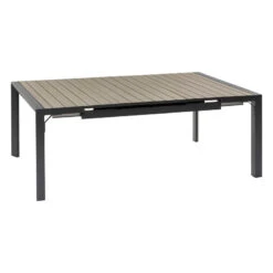 Table De Jardin Extensible Carrée Evasion Seigle Et Graphite Hespéride -Plein air Deco table de jardin extensible carree evasion seigle graphite hesperide 2