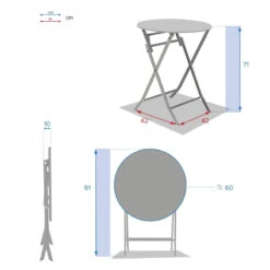 Table Ronde Pliante Greensboro 2p Graphite Hespéride -Plein air Deco table de jardin ronde hesperide 60cm greensboro graphite 5