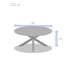 Table Extérieure Ronde 8 Personnes Graphite Oriengo Hespéride -Plein air Deco table exterieure ronde 8 personnes oriengo hesperide 3