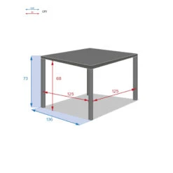 Table Carrée Fixe Piazza 8 P. Graphite Hespéride -Plein air Deco table fixe carree piazza coloris noir graphite hesperide 3